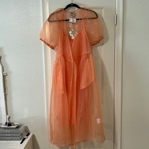 Formal peach midi dress